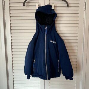 Obermeyer kids hooded jacket insulated navy blue 4
